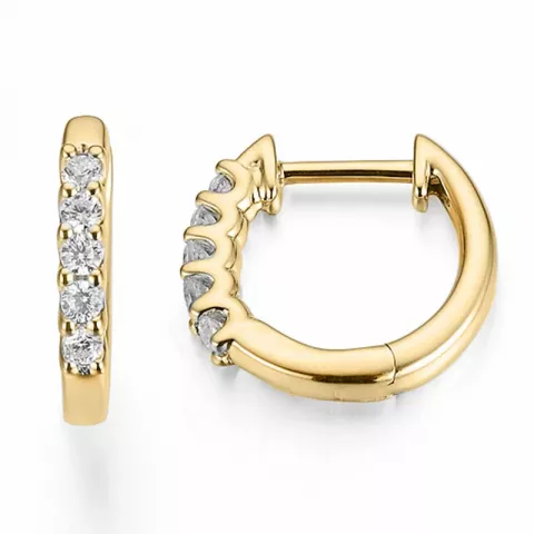 13 mm diamant briljant oorbellen in 14 karaat goud met diamant 