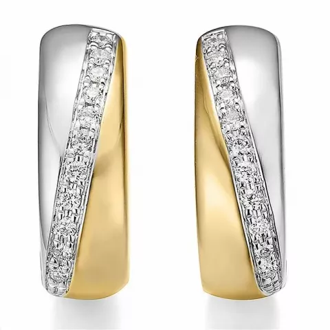 15 mm diamant halfcreool in 14 karaat goud en witgoud met diamant 