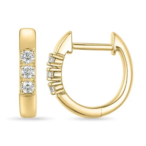 diamant creool in 14 karaat goud met diamant