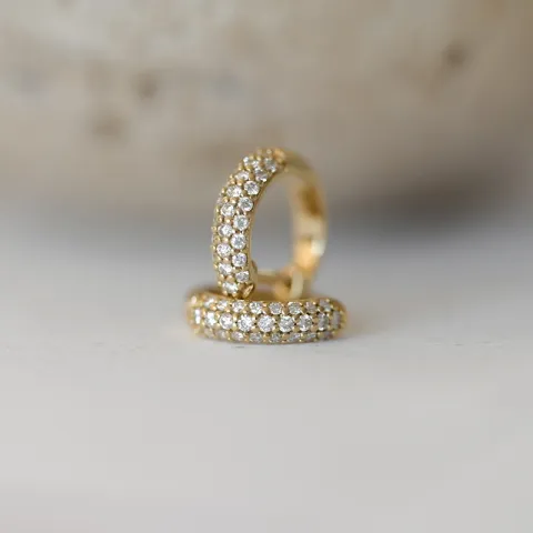 diamant creool in 14 karaat goud met diamant