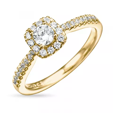 vierkant diamant ring in 14 karaat goud 0,26 ct 0,26 ct