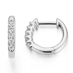 13 mm diamant creool in 14 karaat witgoud met diamant