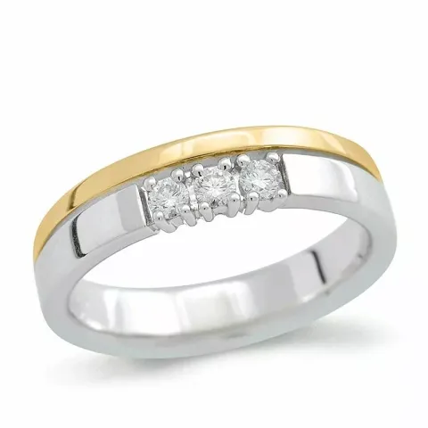 diamant ring in 14 karaat goud-en witgoud 0,15 ct
