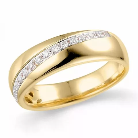 briljant ring in 14 karaat goud-en witgoud 0,15 ct