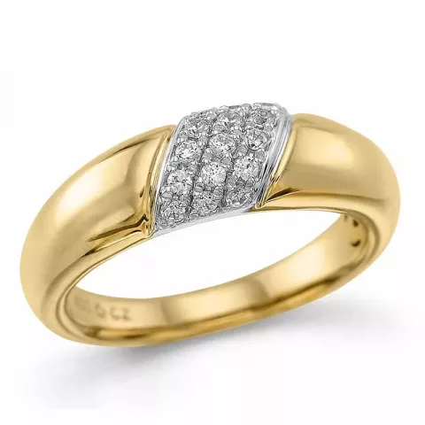 diamant ring in 14 karaat goud-en witgoud 0,165 ct