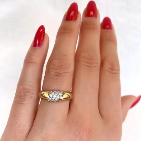 diamant ring in 14 karaat goud-en witgoud 0,165 ct