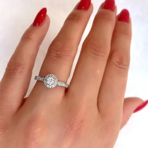 briljant ring in 14 karaat witgoud 0,25 ct 0,20 ct