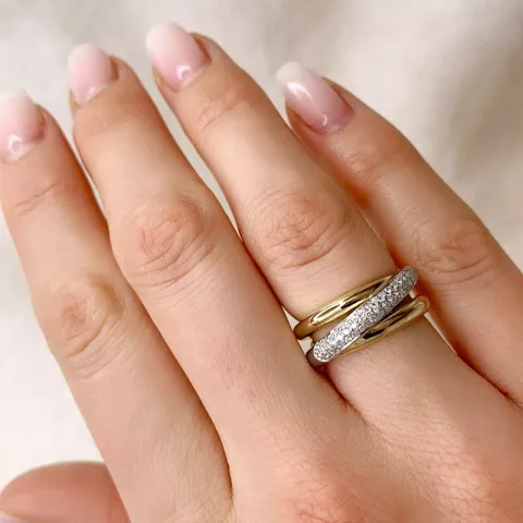 diamant ring in 14 karaat goud-en witgoud 0,27 ct