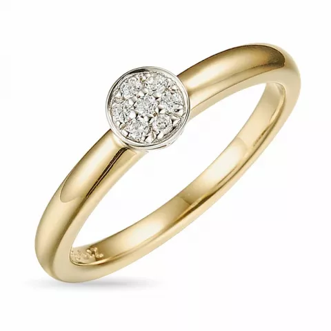 diamant ring in 14 karaat goud-en witgoud 0,07 ct