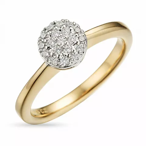 rond diamant ring in 14 karaat goud-en witgoud 0,161 ct