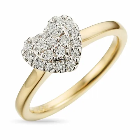 hart diamant ring in 14 karaat goud-en witgoud 0,256 ct