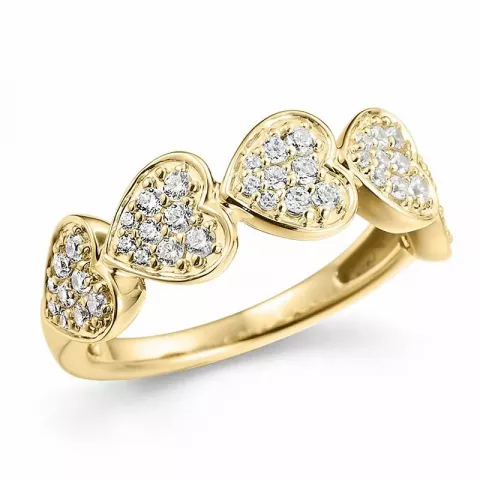 breed diamant hart ring in 14 karaat goud 0,48 ct