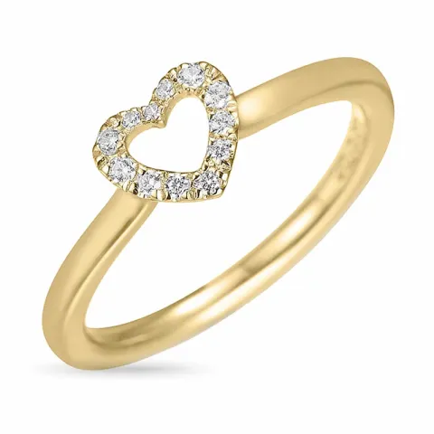 diamant hart ring in 14 karaat goud 0,102 ct