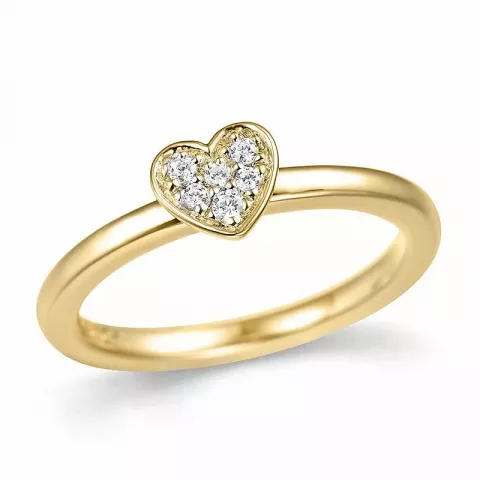 diamant hart ring in 14 karaat goud 0,084 ct