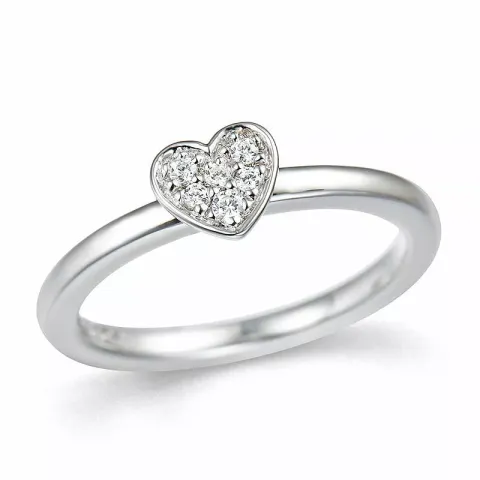 diamant hart ring in 14 karaat witgoud 0,084 ct