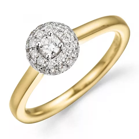 diamant ring in 14 karaat goud 0,08 ct 0,19 ct