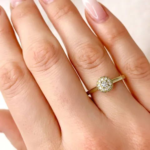 diamant ring in 14 karaat goud 0,08 ct 0,19 ct