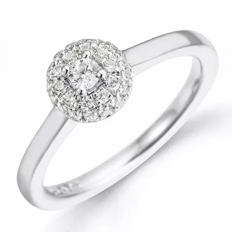 diamant ring in 14 karaat witgoud 0,27 ct