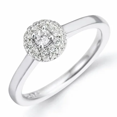 diamant ring in 14 karaat witgoud 0,27 ct