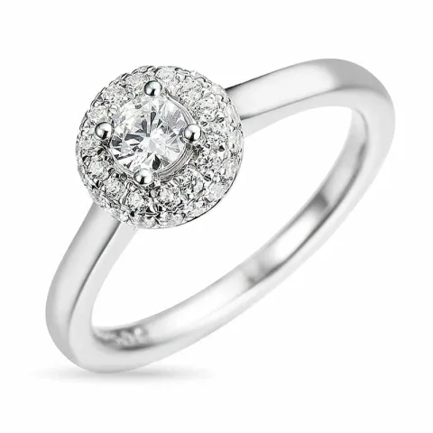 diamant ring in 14 karaat witgoud 0,26 ct 0,24 ct