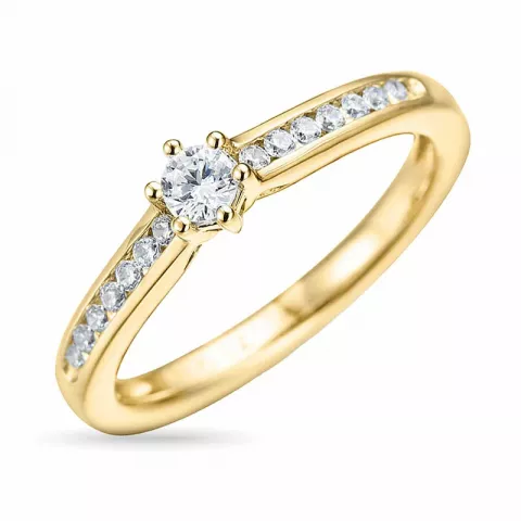 witte diamant gouden ring in 14 karaat goud 0,14 ct 0,08 ct
