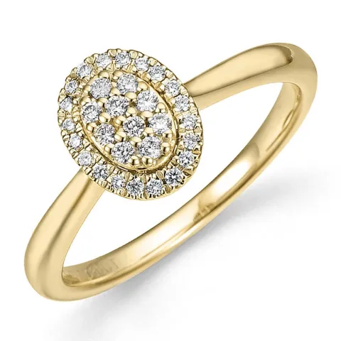 ovale diamant ring in 14 karaat goud 0,18 ct