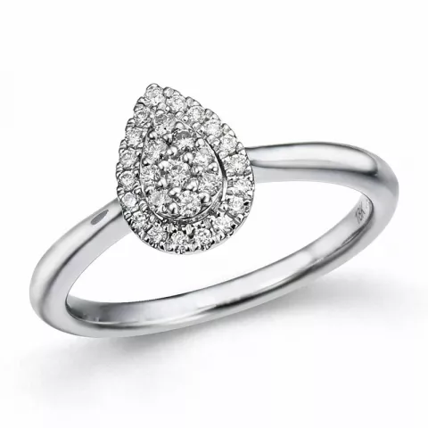 testsieraad diamant ring in 14 karaat witgoud 0,18 ct