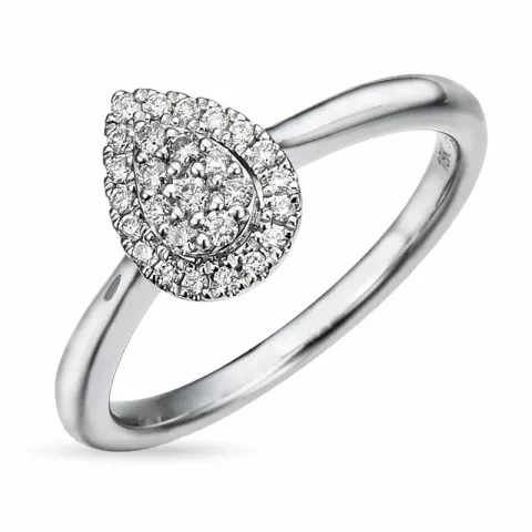 Diamant ring in 14 karaat witgoud 0,18 ct