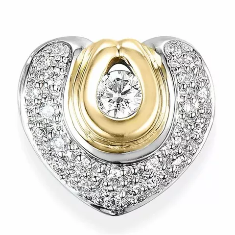 hart diamanten hanger in 14 caraat goud-en witgoud 0,25 ct