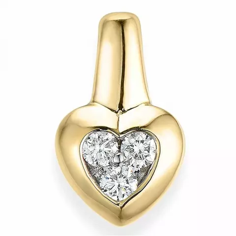 hart diamanten hanger in 14 caraat goud-en witgoud 0,17 ct