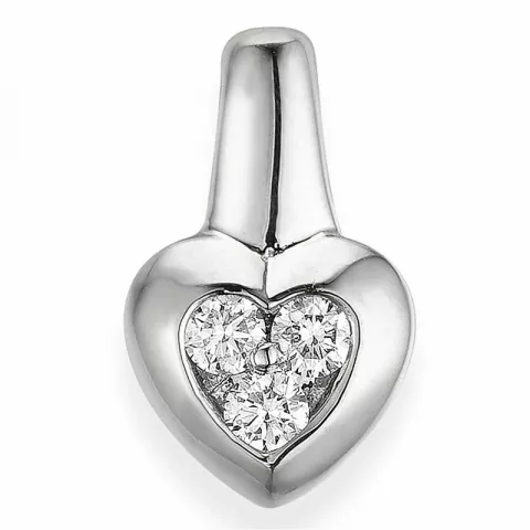 hart diamanten hanger in 14 caraat witgoud 0,17 ct