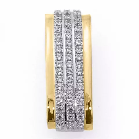 vierkant diamanten hanger in 14 caraat goud-en witgoud 0,32 ct