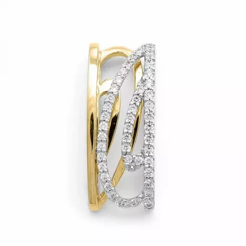 Groot diamanten hanger in 14 caraat goud-en witgoud 0,24 ct
