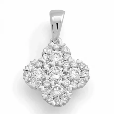 diamanten hanger in 14 caraat witgoud 0,64 ct