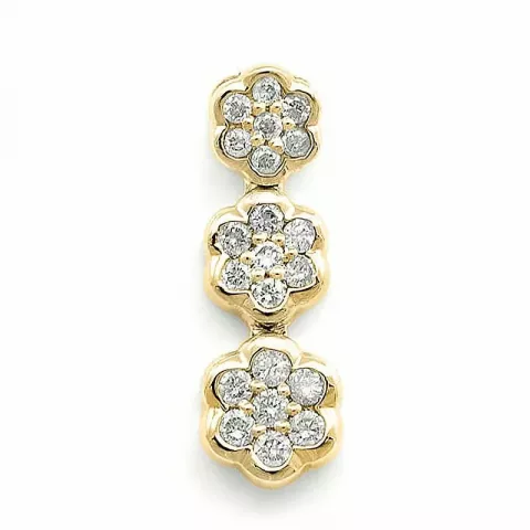 bloem diamanten hanger in 14 caraat goud-en witgoud 0,15 ct