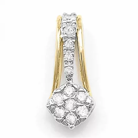diamanten hanger in 14 caraat goud-en witgoud 0,10 ct