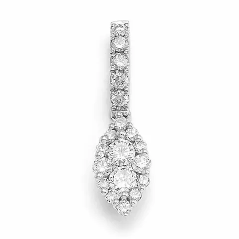 diamanten hanger in 14 caraat witgoud 0,26 ct