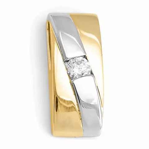 diamanten hanger in 14 caraat goud-en witgoud 0,20 ct