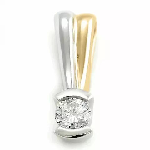 diamanten hanger in 14 caraat witgoud 0,10 ct