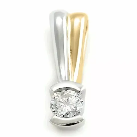 diamanten hanger in 14 caraat witgoud 0,10 ct