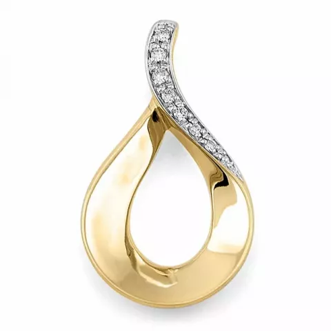 diamanten hanger in 14 caraat goud-en witgoud 0,04 ct