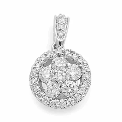 rond diamanten hanger in 14 caraat witgoud 0,74 ct