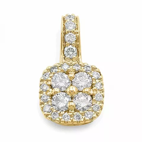 vierkant diamanten hanger in 14 caraat goud 0,50 ct