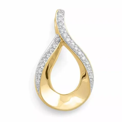 diamanten hanger in 14 caraat goud-en witgoud 0,34 ct
