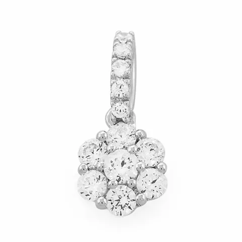 rond diamanten hanger in 14 caraat witgoud 0,48 ct