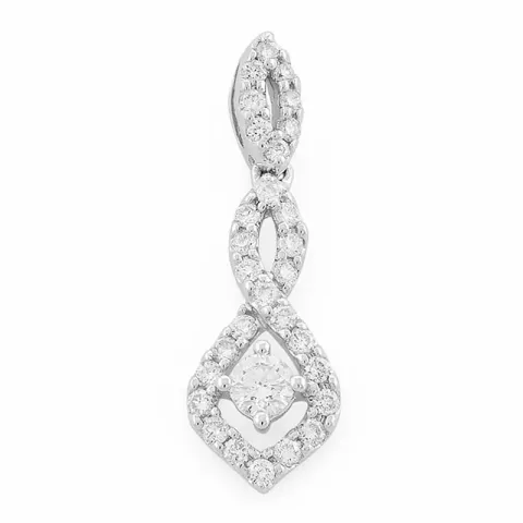 diamanten hanger in 14 caraat witgoud 0,52 ct