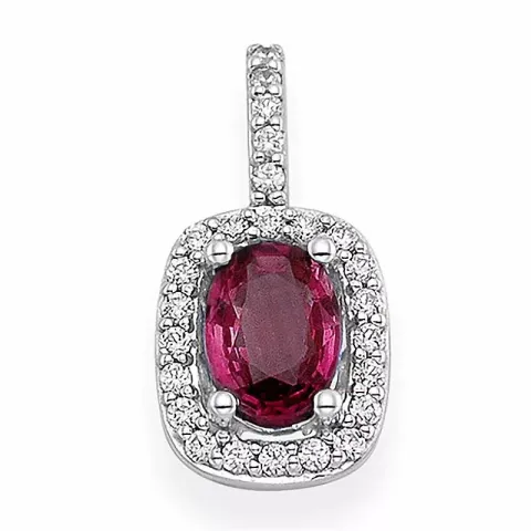robijn hanger in 14 caraat witgoud 0,19 ct 1,00 ct