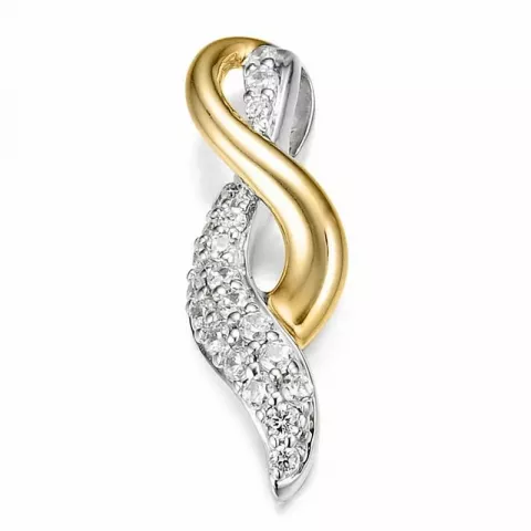 Echt dames diamanten hanger in 14 caraat goud-en witgoud 0,199 ct