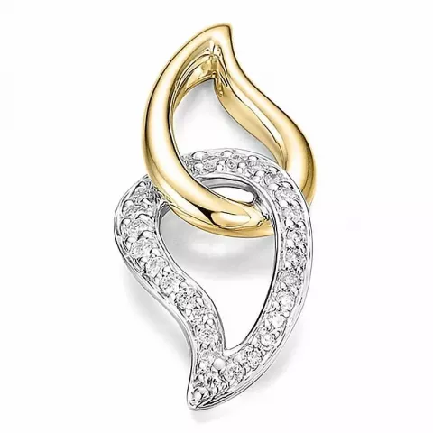 Trendy diamant hanger in 14 caraat goud-en witgoud 0,202 ct
