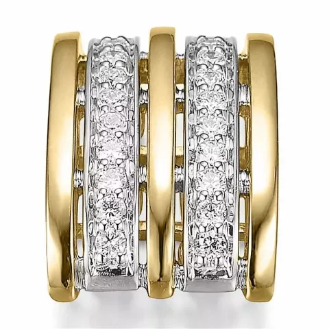 Trendy abstract diamant hanger in 14 caraat goud-en witgoud 0,342 ct